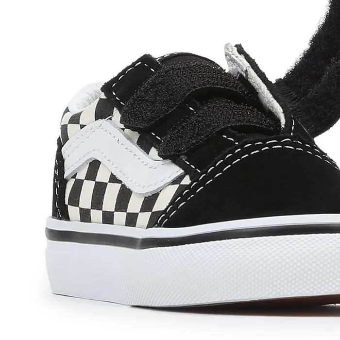 Vans Toddler Shoes 14 Years Kids Toddler Primary Check Old Skool Hook And Loop Shoes 14 Years Black White