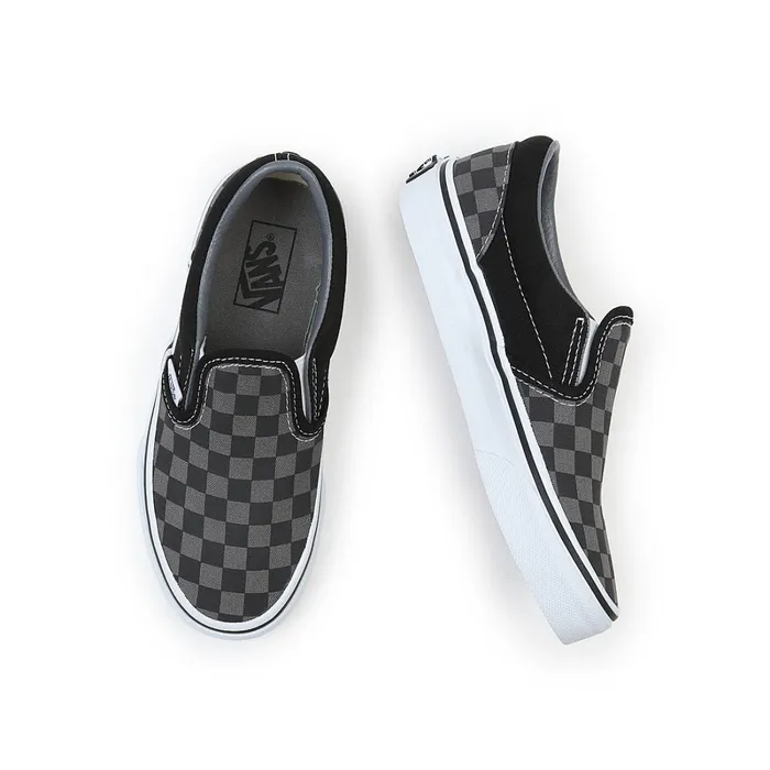 Vans View All Kids Checkerboard Classic SlipOn Shoes 48 Years Black Grey