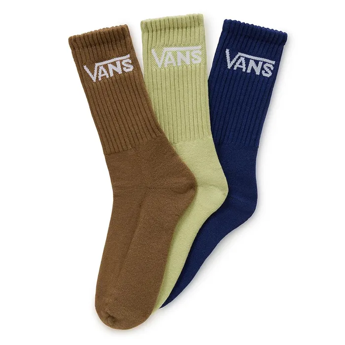 Vans View All Kids Classic Crew Socks 3 Pairs Brown