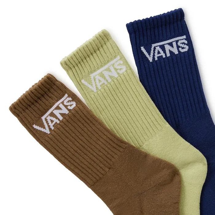 Vans View All Kids Classic Crew Socks 3 Pairs Brown