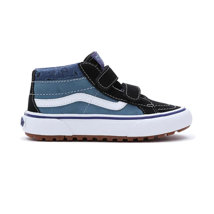 Vans View All Kids Paisley Sk8Mid Reissue MTE1 Hook And Loop Shoes 48 Years Blue Black