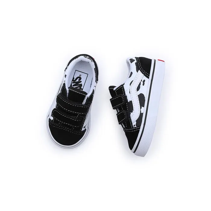 Vans View All Kids Toddler Cow Old Skool Hook And Loop Shoes 14 Years Black