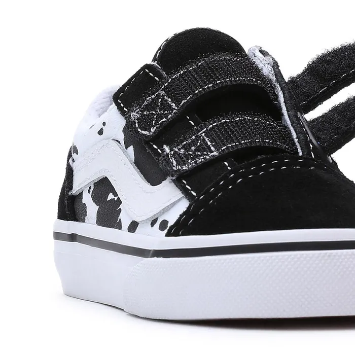 Vans View All Kids Toddler Cow Old Skool Hook And Loop Shoes 14 Years Black