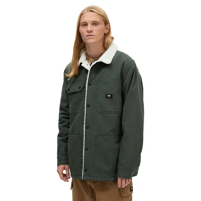 Vans View All Men Drill Chore Coat Sherpa Jacket Green