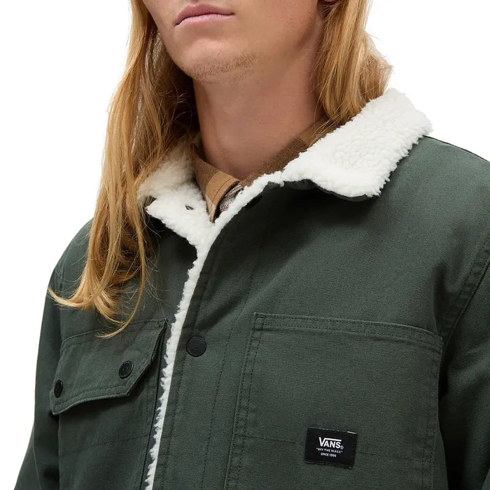 Vans View All Men Drill Chore Coat Sherpa Jacket Green