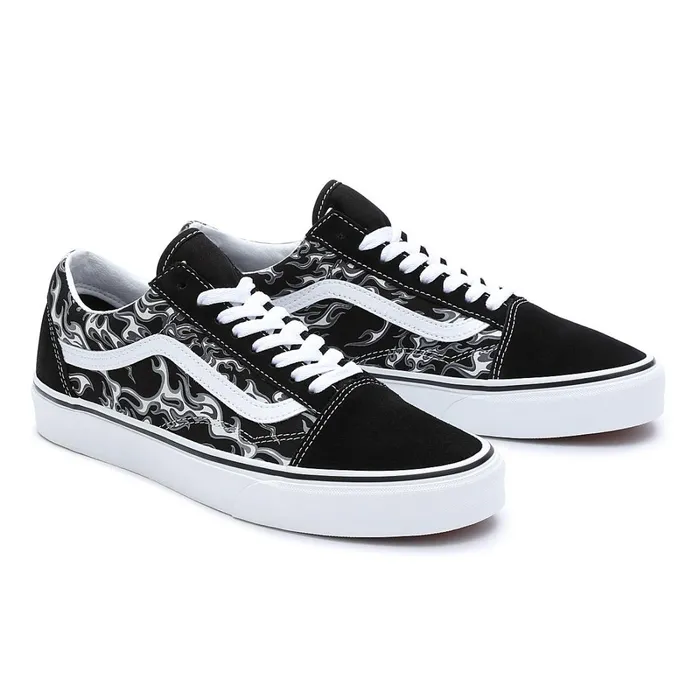 Vans View All Men Flames Old Skool Shoes Black