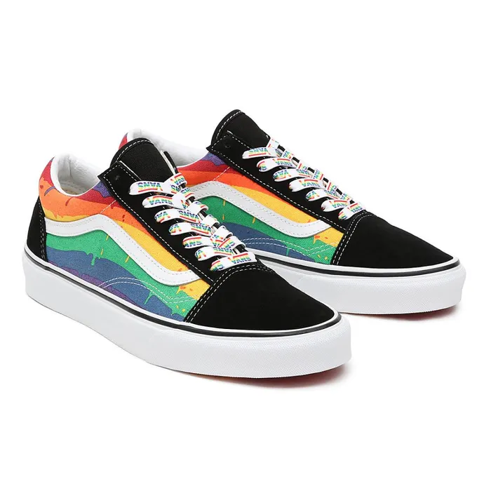 Vans View All Men Rainbow Drip Old Skool Shoes Black Multicolour