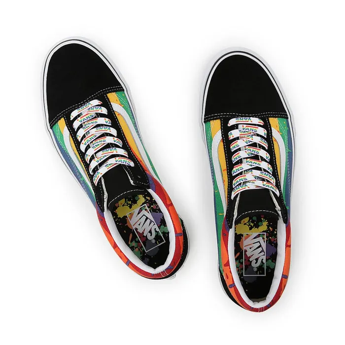 Vans View All Men Rainbow Drip Old Skool Shoes Black Multicolour