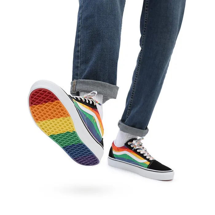 Vans View All Men Rainbow Drip Old Skool Shoes Black Multicolour