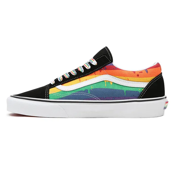 Vans View All Men Rainbow Drip Old Skool Shoes Black Multicolour