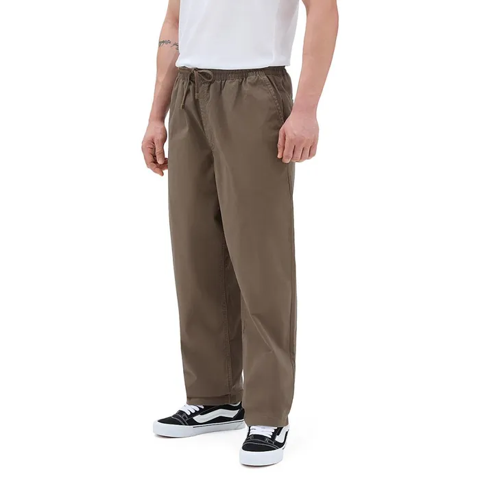 Vans View All Men Range Baggy Tapered Elastic Waist Trousers Brown