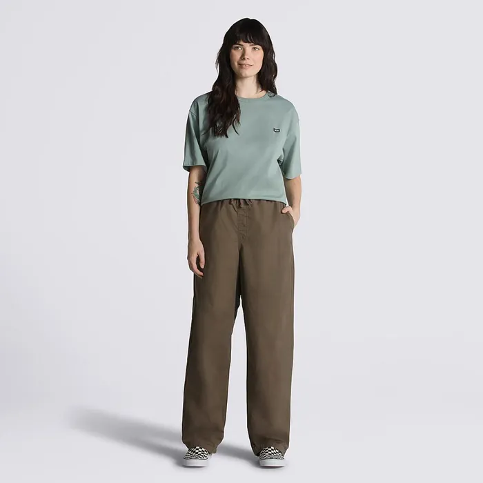 Vans View All Men Range Baggy Tapered Elastic Waist Trousers Brown