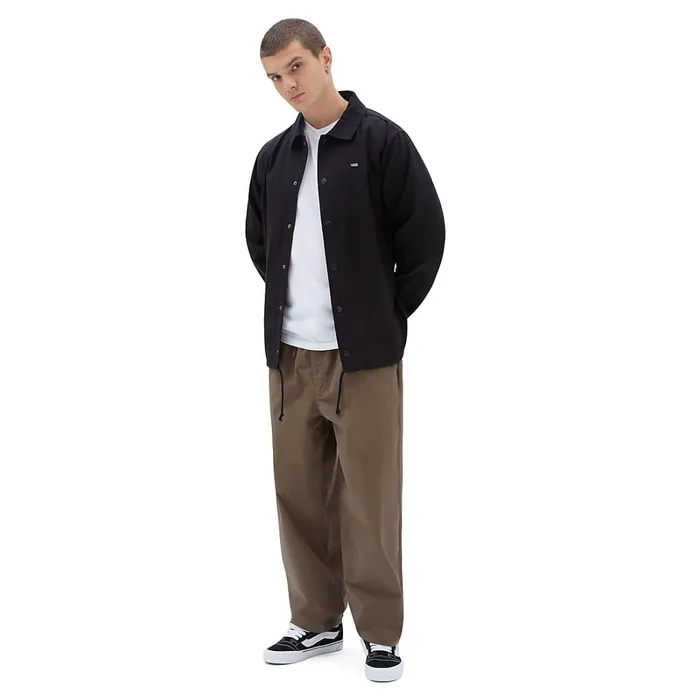 Vans View All Men Range Baggy Tapered Elastic Waist Trousers Brown