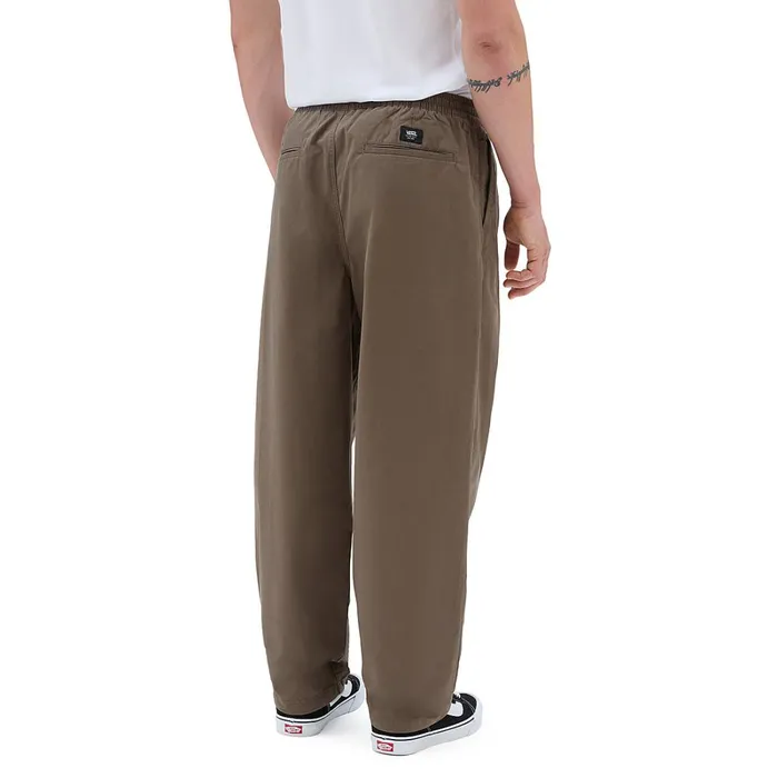 Vans View All Men Range Baggy Tapered Elastic Waist Trousers Brown
