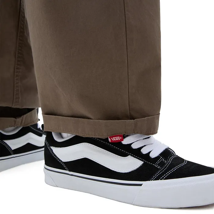 Vans View All Men Range Baggy Tapered Elastic Waist Trousers Brown