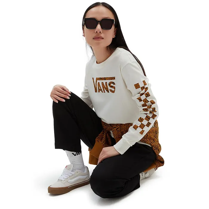 Vans View All Women Animash Long Sleeve Boyfriend Fit TShirt White