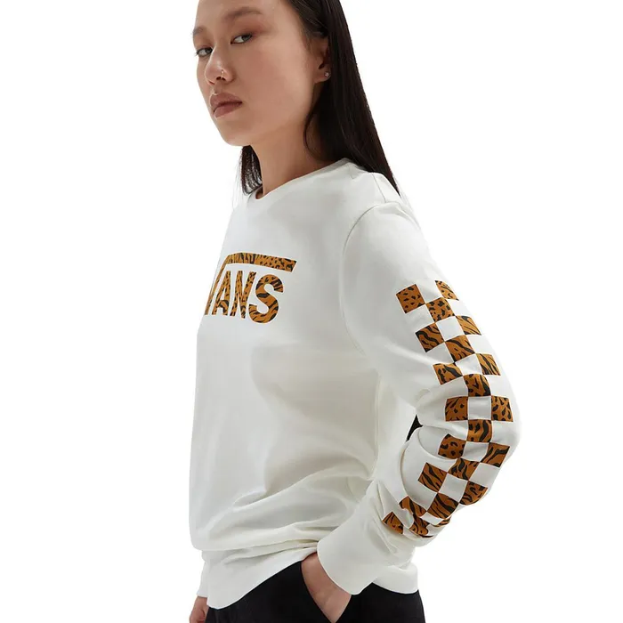 Vans View All Women Animash Long Sleeve Boyfriend Fit TShirt White