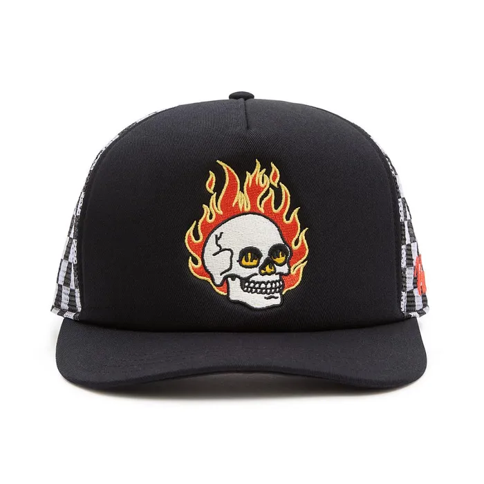 Vans View All Women Dusk Downer Curved Bill Trucker Hat Black