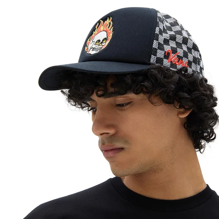 Vans View All Women Dusk Downer Curved Bill Trucker Hat Black