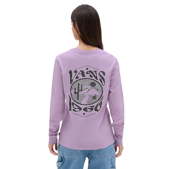Vans View All Women Path To Explore Long Sleeve Boyfriend Fit TShirt Purple