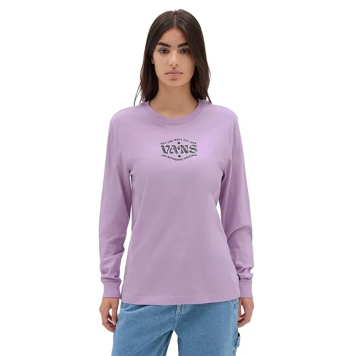 Vans View All Women Path To Explore Long Sleeve Boyfriend Fit TShirt Purple