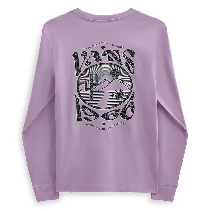Vans View All Women Path To Explore Long Sleeve Boyfriend Fit TShirt Purple