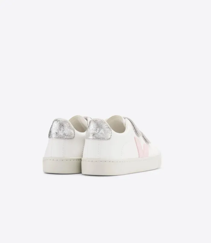 VEJA Esplar Kids ESPLAR CHROMEFREE LEATHER WHITE PETALE SILVER