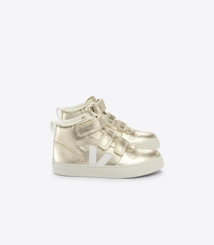 VEJA V10 Mid Kids V10 MID FURED CHROMEFREE LEATHER PLATINE