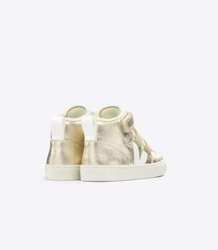 VEJA V10 Mid Kids V10 MID FURED CHROMEFREE LEATHER PLATINE