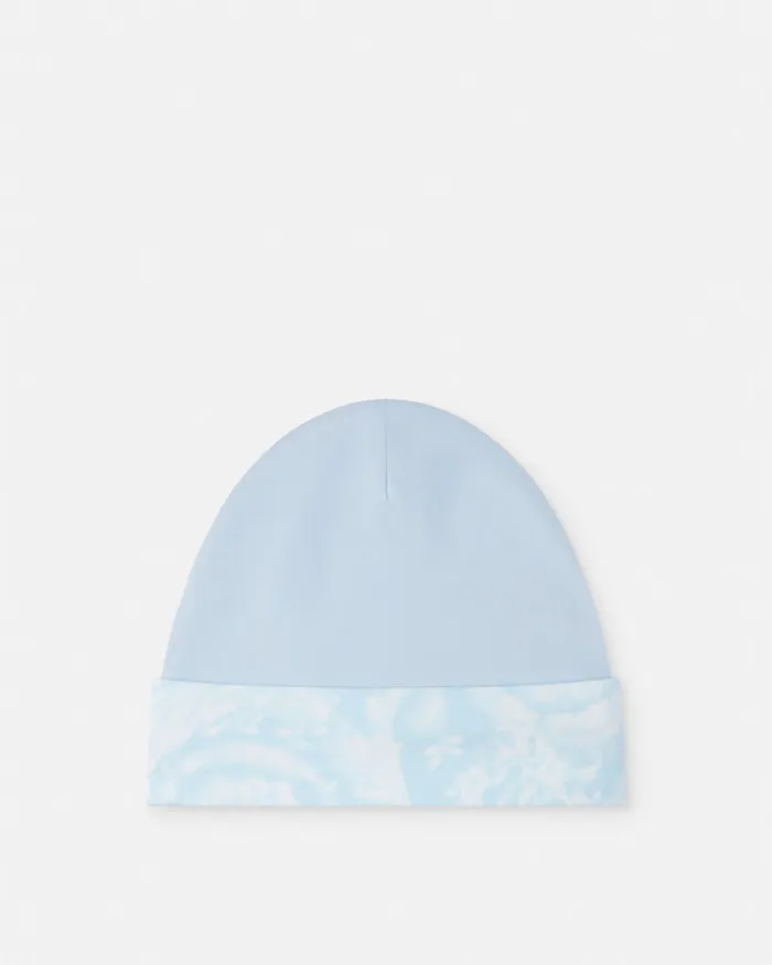 Versace Barocco Baby Cap Light Bluewhite Kids Accessories