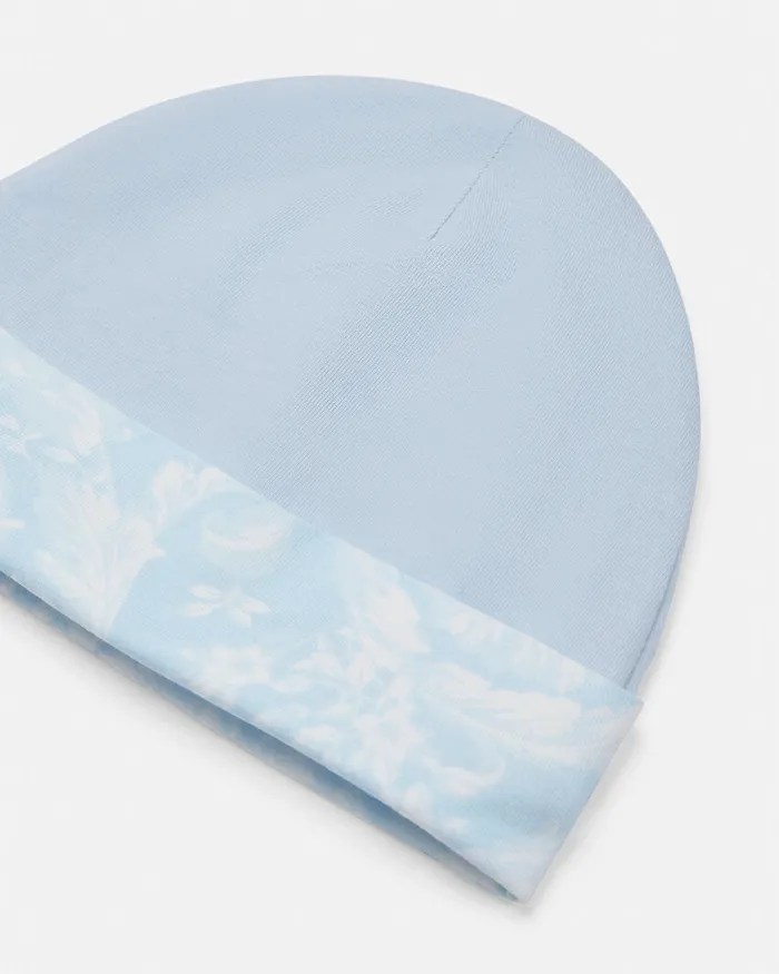 Versace Barocco Baby Cap Light Bluewhite Kids Accessories