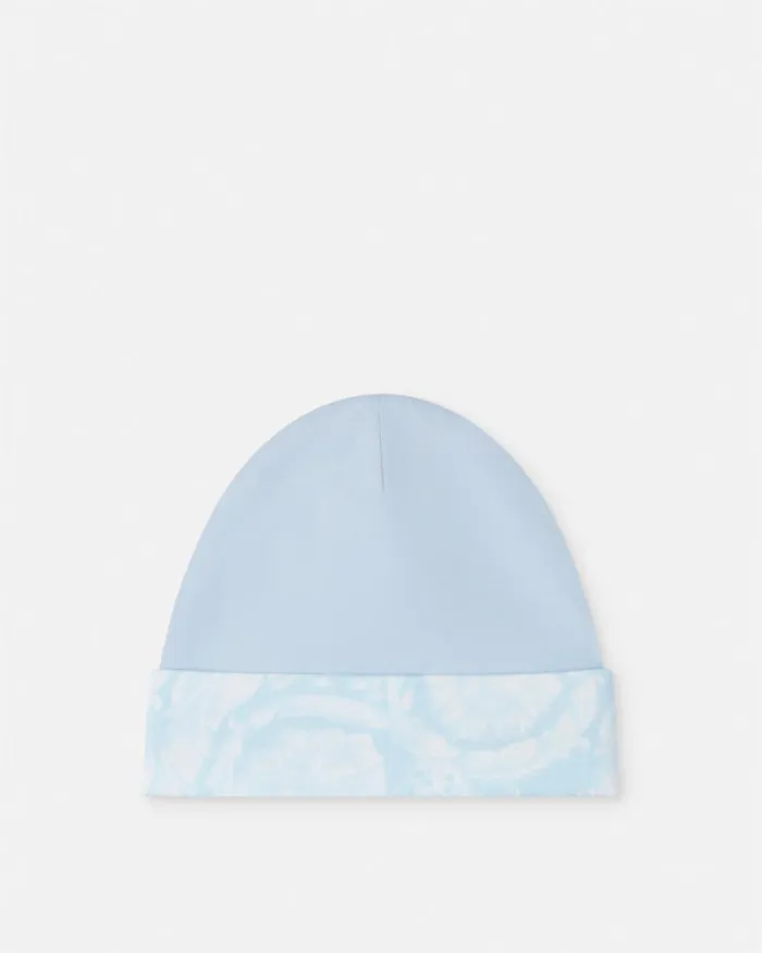 Versace Barocco Baby Cap Light Bluewhite Kids Accessories