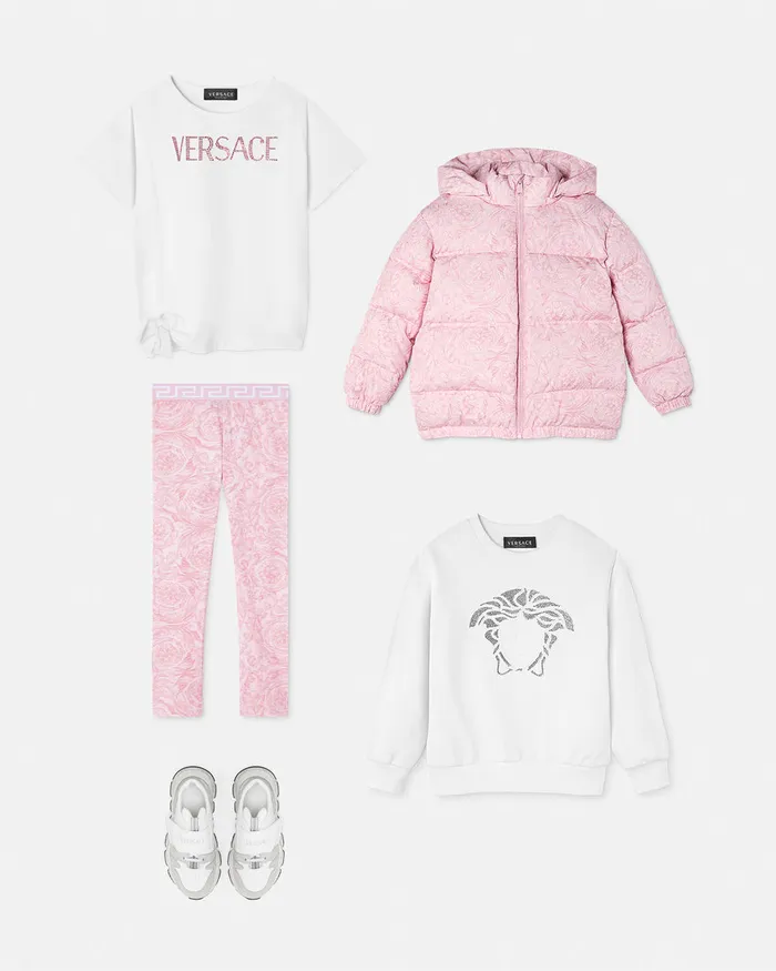 Versace Barocco Leggings Pinkprint Kids Pants and Skirts