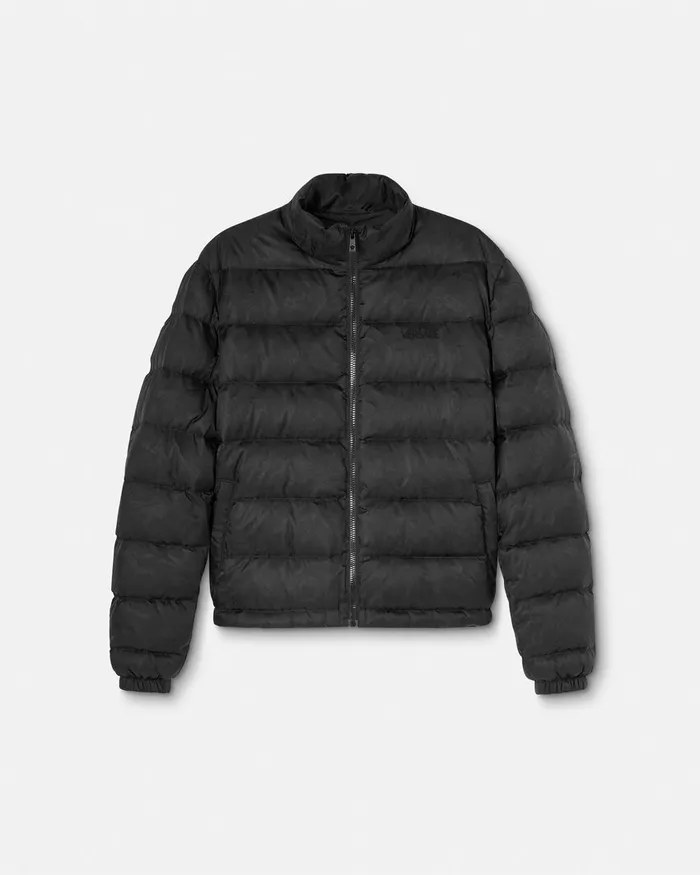 Versace Barocco Light Puffer Jacket Black Men Jackets and Coats