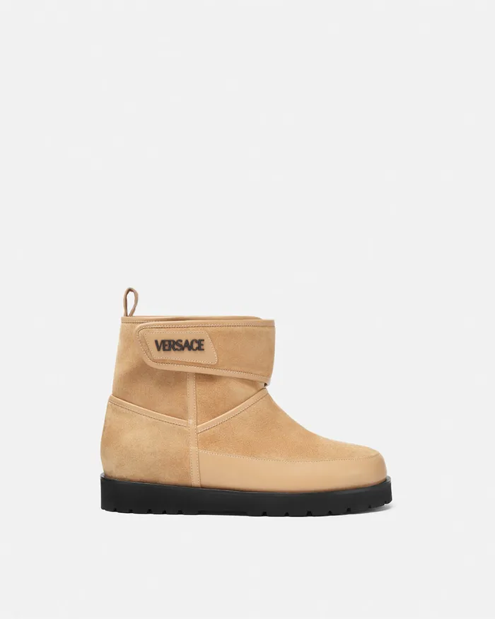 Versace Bastion Suede Boots Beige Men Boots