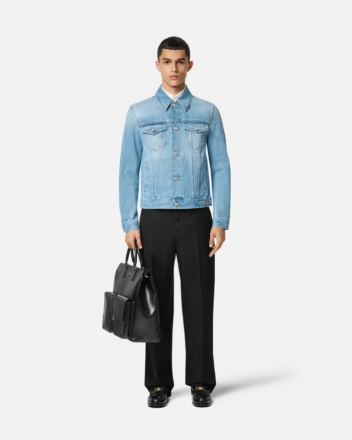 Versace Blouson Denim Jacket Blue Men Denim