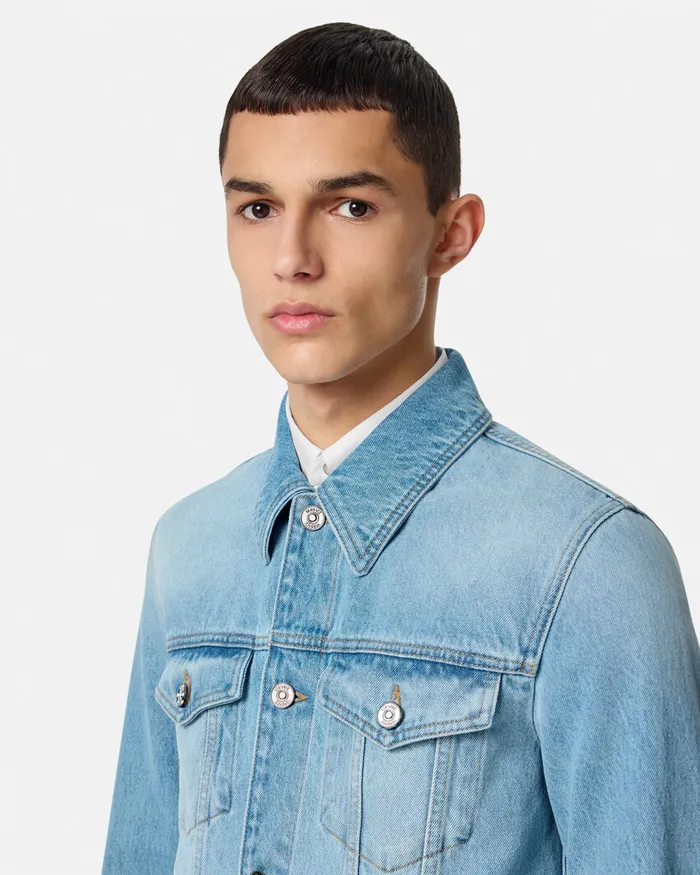 Versace Blouson Denim Jacket Blue Men Denim