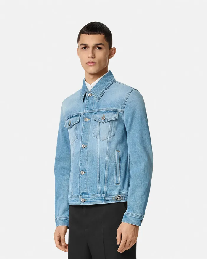 Versace Blouson Denim Jacket Blue Men Denim
