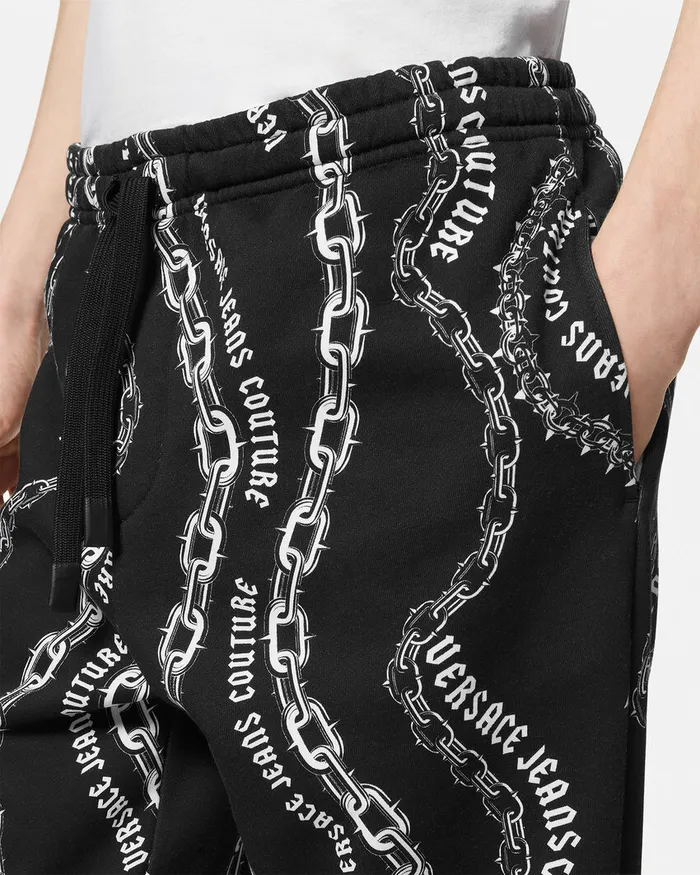 Versace Chain Couture Sweatpants Blackprint Men Jeans Couture