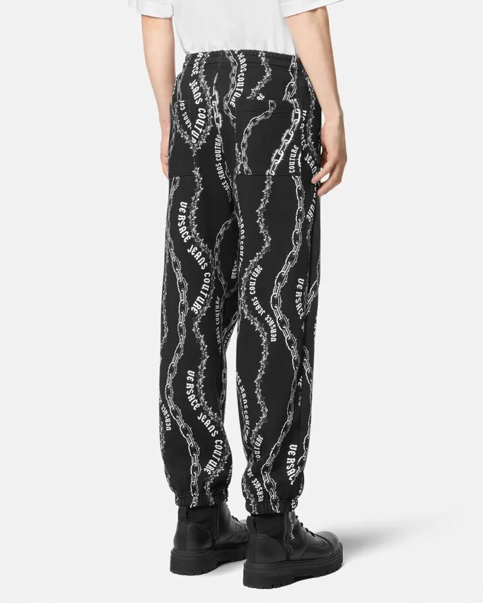 Versace Chain Couture Sweatpants Blackprint Men Jeans Couture