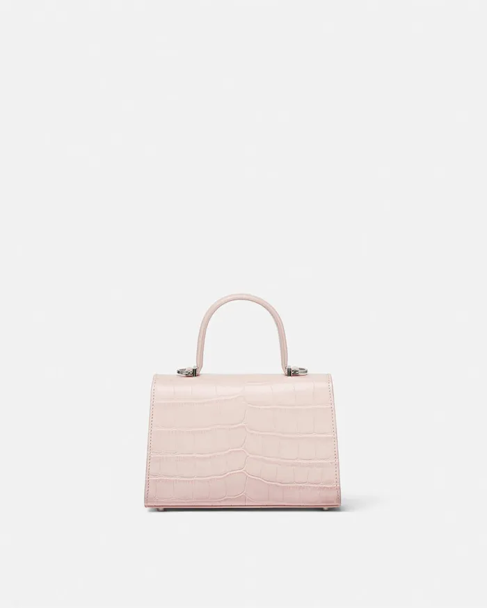 Versace CrocEffect Medusa 03995 Small Handbag Light Pink Women Top Handle