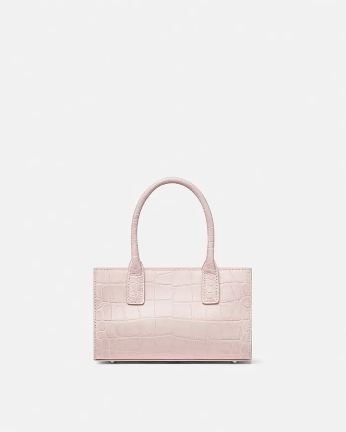 Versace CrocEffect Medusa 03995 Small Tote Bag Light Pink Women Totes