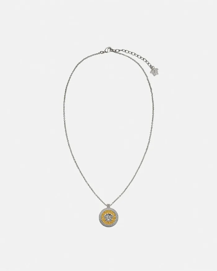 Versace Crystal Icon Necklace Silvergold WomenMen Necklaces