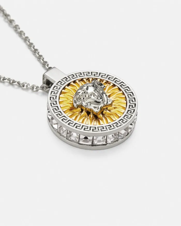 Versace Crystal Icon Necklace Silvergold WomenMen Necklaces