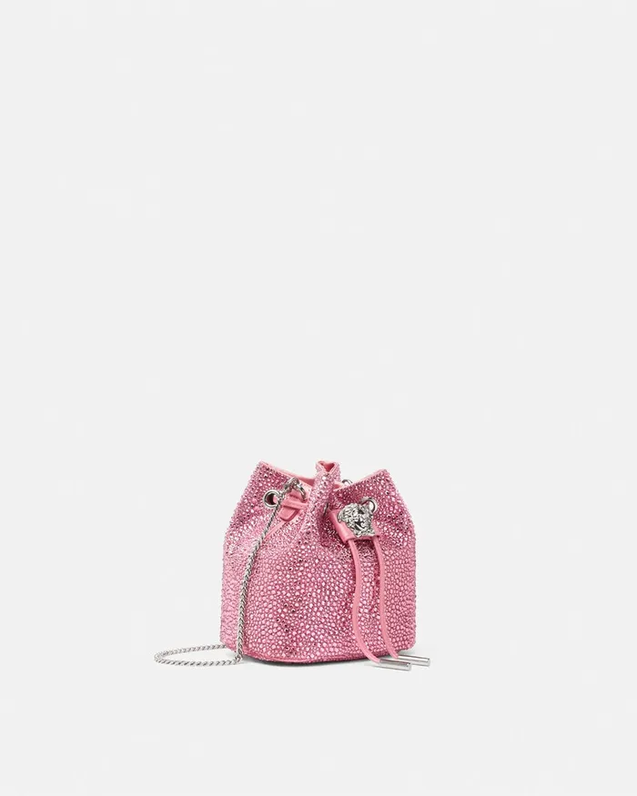 Versace Crystal La Medusa Mini Bucket Bag Pink Women La Medusa