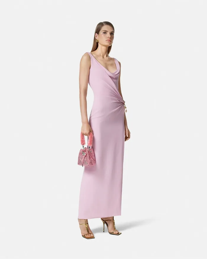 Versace Crystal La Medusa Mini Bucket Bag Pink Women La Medusa
