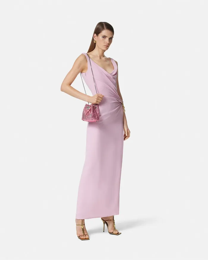 Versace Crystal La Medusa Mini Bucket Bag Pink Women La Medusa