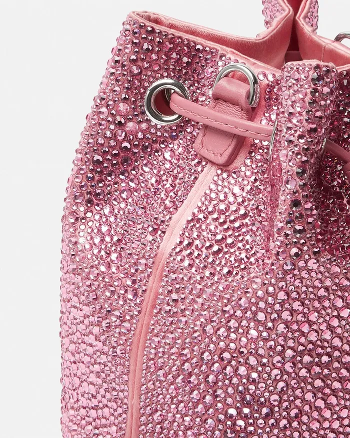 Versace Crystal La Medusa Mini Bucket Bag Pink Women La Medusa