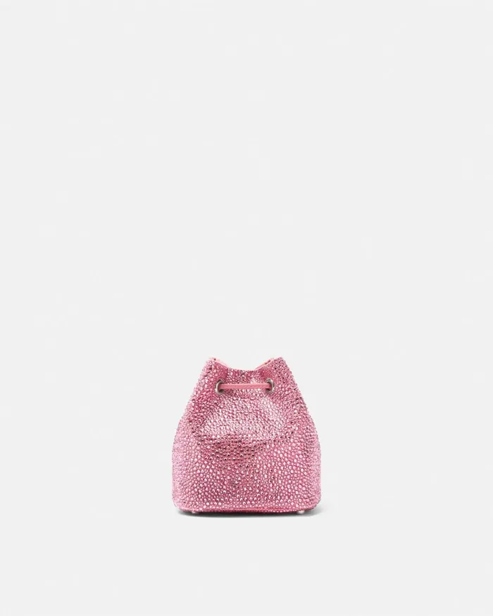Versace Crystal La Medusa Mini Bucket Bag Pink Women La Medusa
