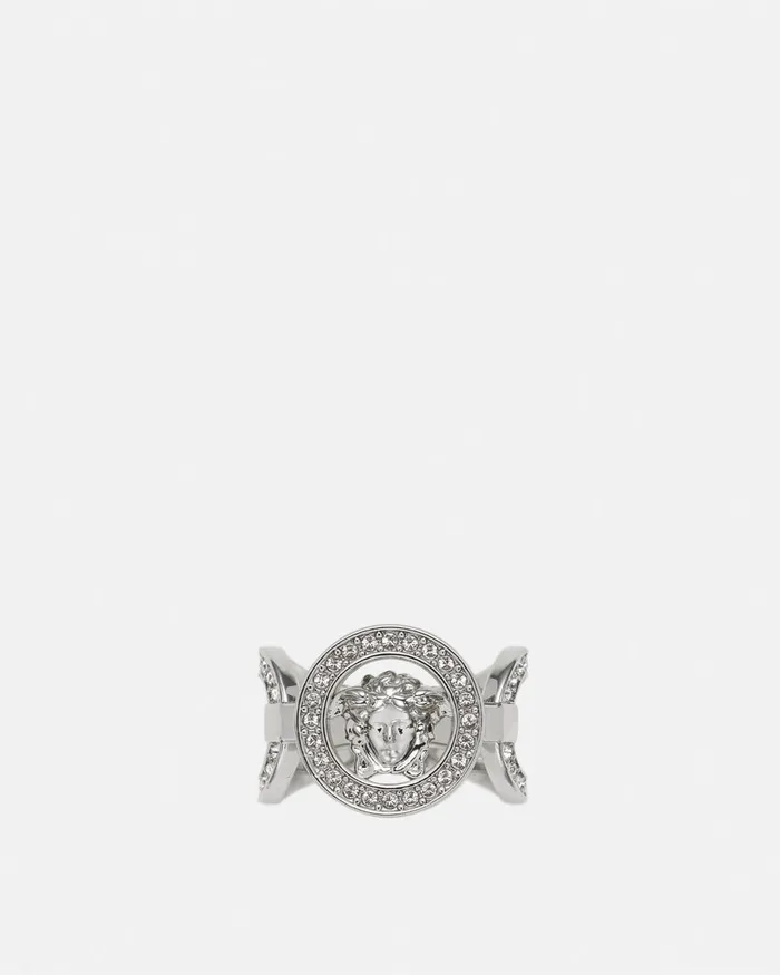 Versace Crystal Medusa 03995 Ring Silver WomenMen Rings